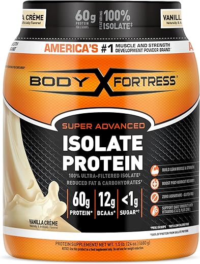 Proteína Isolada em Pó 100%% Ultra-Filtrada, Baunilha, 60g de Proteína - Body Fortress