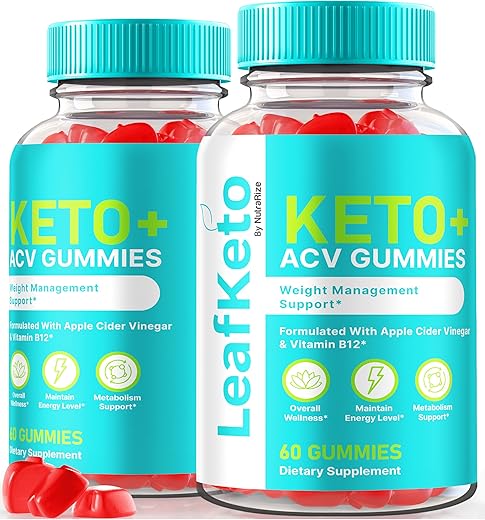 NutraRize - (2 Pacotes) Gomas Leaf Keto ACV, Oficial Keto ACV, Vinagre de Maçã, Keto Plus Gummy ACV, Natural LeafKeto, Avaliações Leaf ACV Keto Gomitas (120 Gomas)