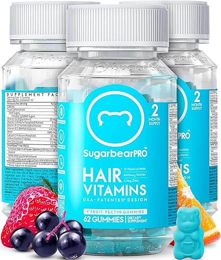 SugarbearPro - Sugarbear Hair Vitamin Gummy 4 Meses Extra Forte Biotina 6000mcg, Crescimento para Homens – Compre Agora!
