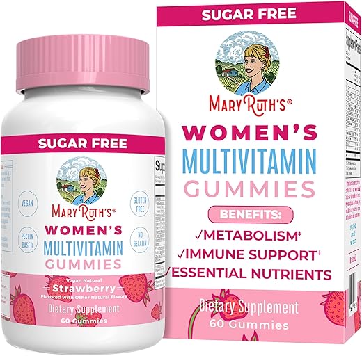 MaryRuth Organics - MaryRuth’s Multivitamina para Mulheres 14 | Gomas Multivitamínicas para Mulheres | Suporte Imunológico Diário | Vitaminas Gomosas para Cabelo, Pele e Unhas | Sem Açúcar | 60 g