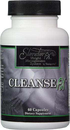 Slender Fx™ Cleanse Fx™ – Super Limpeza do Cólon 15 Dias – Mistura de Ervas Naturais – Semente de Linhaça, Aloé do Cabo, Ruibarbo, Triphala, Ulmeiro Escorregadio, Raiz de Malva – 60 Cápsulas - Youngevity