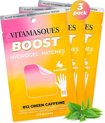 Energy Patches – Adesivos Energéticos Boostme Wellness Hydrogel (3-Pack) – Adesivos de Vitamina B12 para Mulheres - Vitamasques