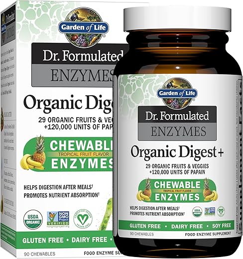Dr Formulated Enzimas Digestivas com Papaína, Bromelina, Lipase para Digestão – 60 cápsulas - Garden of Life