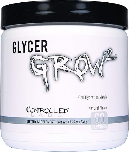GlycerGrow 2: Aumente o Volume Celular e a Vascularização, Melhora a Resistência, Crescimento e Recuperação, Mantém a Intensidade do Treino, 60 Porções, Sem Sabor - CONTROLLED LABS
