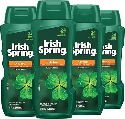 Colgate - Irish Spring Original Body Wash for Men – 532 ml (Pack of 4) | Fresh and Invigorating Scent | Ideal for Daily Use