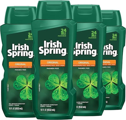 Colgate - Irish Spring Original Body Wash for Men – 532 ml (Pack of 4) | Fresh and Invigorating Scent | Ideal for Daily Use