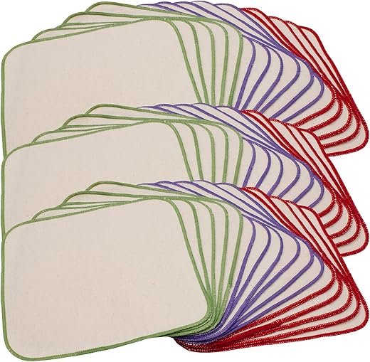Flanela Não Branqueada para Limpeza de Bebês – Reutilizável | 100% Algodão | Macio e Absorvente - OsoCozy