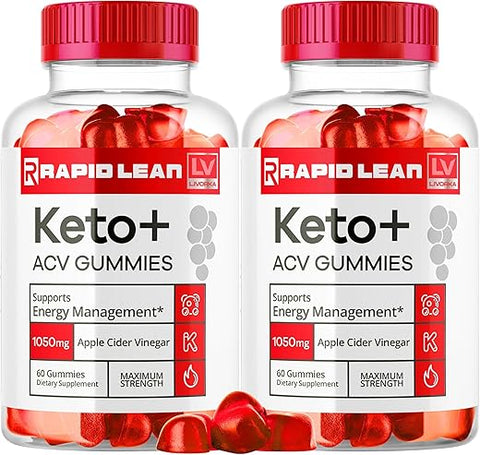LIVORKA - (2 Pacotes) Gomas Rapid Lean Keto ACV, Fórmula Avançada RapidLean Keto ACV Vinagre de Maçã, 120 Gomas para 2 Meses