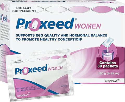 Women | Equilíbrio Hormonal, Ovulação, Fertilização e Qualidade dos Óvulos* | Suporte para Concepção Saudável | 30 Pacotes (30 Dias de Suprimento) - Proxeed