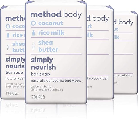 Sabonete em Barra Method, Nutrição Simplesmente Saudável, Embalagem Variável, 170g (Pacote com 4)