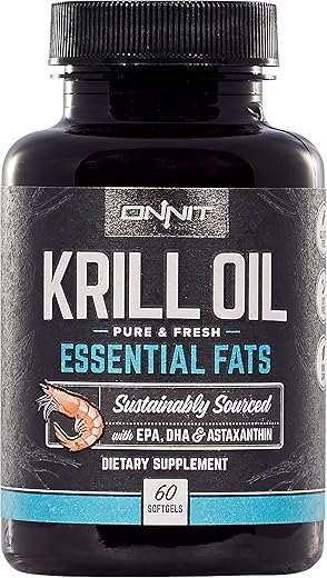 Óleo de Krill Antártico – 1000mg Por Porção – Sem Cheiro ou Sabor de Peixe – Rico em Ômega-3, EPA, DHA, Astaxantina – Embalado com Benefícios para a Saúde - ONNIT