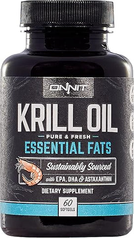 Óleo de Krill Antártico – 1000mg Por Porção – Sem Cheiro ou Sabor de Peixe – Rico em Ômega-3, EPA, DHA, Astaxantina – Embalado com Benefícios para a Saúde - ONNIT
