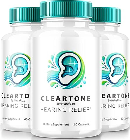 NutraRize - ClearTone Tinnitus: 3 Pacotes de Cápsulas para Audição, Saúde Geral do Ouvido, Suporte Auditivo Oficial, Análise ClearTones (180 Cápsulas)