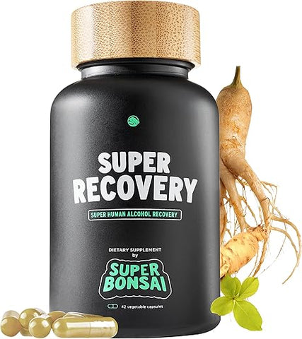 SuperBonsai - Cápsulas Super Recovery para Pós-Celebração e Alívio Matinal – Suporte Holístico Natural – 3 Cápsulas Antes de Beber e uma Porção Opcional Depois (14 Porções)