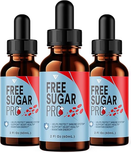 Fyvus - (3 Pacotes) Free Sugar Pro – Alívio Natural Líquido Sem Açúcar, Frasco de Gotas Líquidas FreeSugar Pro – Suplemento Avançado de Suporte à Saúde para Mulheres e Homens, Free Sugar Pro – Suplemento Líquido
