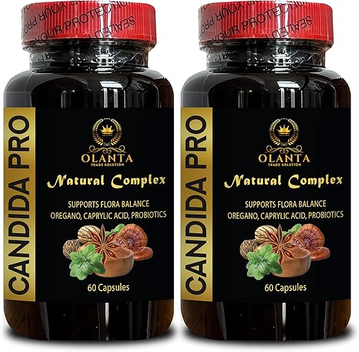 OLANTA TRADE SOLUTION - Suplemento Candida Support – Baseado em Plantas, Oregano e Ácido Caprílico Naturais, Suporte Digestivo e Saúde Intestinal, Artemísia – 2 Frascos 120 Cápsulas