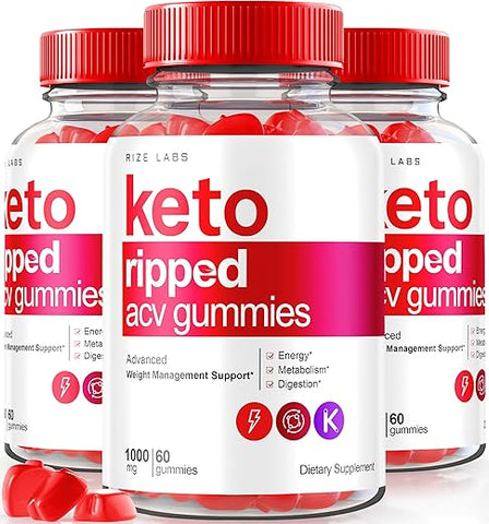 rize labs - (3 Pacotes) Gomas Keto Ripped ACV, Oficial Keto ACV Gummies Suporte Avançado para Perda de Peso, Keto Ripped 5000mg, Vinagre de Maçã Natural com Minerais, Keto Rip Keto ACV