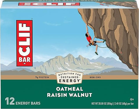 Energy Bar Aveia Passas Nozes – 12 barras de 68g (816g) – Energia e Sabor em uma Barra - Clif Bar