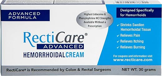 Creme Avançado para Hemorroidas: Tratamento Avançado para Reduzir (30g) - Recticare