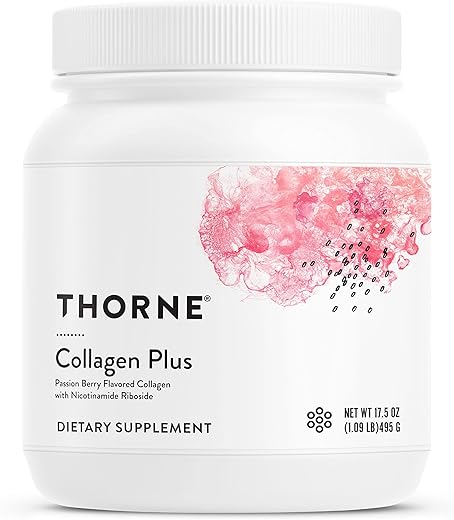 Collagen Plus – Pó de Peptídeos de Colágeno com Nicotinamida Ribosídeo e Ingredientes Clinicamente Estudados para Textura e Hidratação da Pele – Pele, Cabelo e Unhas Saudáveis – 100g - THORNE