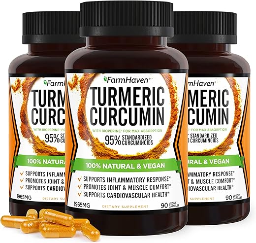 FarmHaven - Curcuma Turmeric com BioPerine Pimenta Preta – Potencialize sua Saúde com a Marca Líder