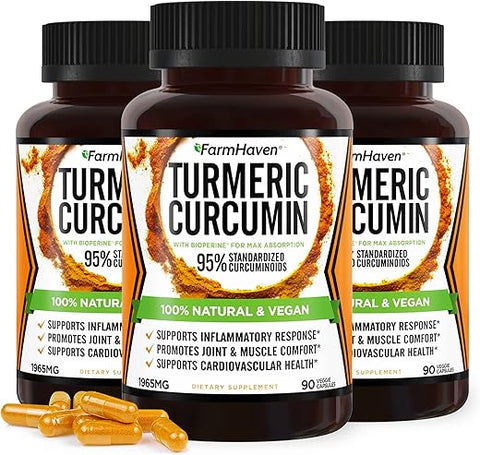FarmHaven - Curcuma Turmeric com BioPerine Pimenta Preta – Potencialize sua Saúde com a Marca Líder