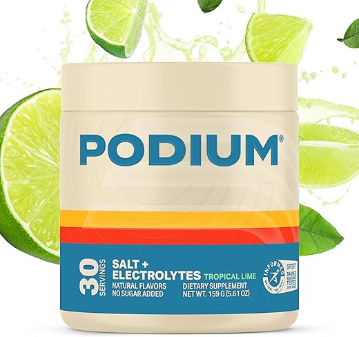 Pó de Eletrólitos de Sal para Treinamento, Limão Tropical, Hidratação Pós-Treino - Podium Nutrition