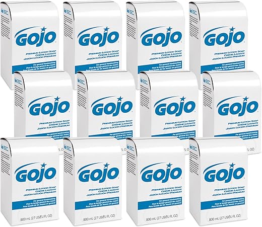 Premium Lotion Soap Waterfall Fragrance 800 mL Refil Sabonete Líquido para as Mãos Série 800 Bag-In-Box Dispenser (Pacote com 12) - Gojo