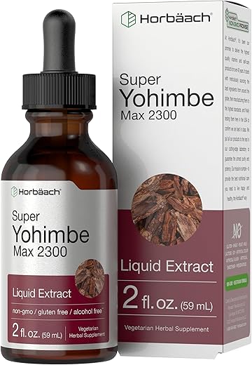 Extrato Líquido de Casca de Yohimbe | 60 ml | Suplemento para Homens e Mulheres | Gotas de Tintura Livre de Álcool | Vegetariano, Não-OGM e Sem Glúten - Horbäach