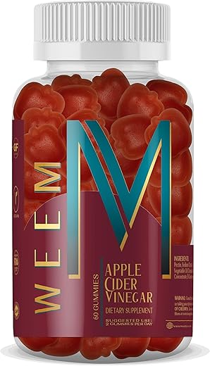 Gummies de Vinagre de Maçã – Natural, Vegano ACV com Ácido Fólico – Livre de Glúten – Vitamina B12 – Detox Premium - WEEM