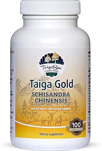 TAIGASEA - Schisandra Chinensis: Extrato Herbal Siberiano Selvagem para Foco Mental, Suporte Cerebral e Reforço Imunológico – 100 Cápsulas Vegetarianas