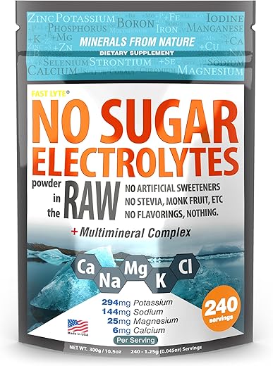 FAST LYTE - Pó de Eletrólitos Sem Açúcar na Raiz | Misture em Café, Sopa, Suco, Água, Smoothies, Caldo, Tudo | Sem Adoçantes ou Aromatizantes | Keto