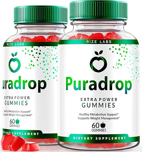 rize labs - (2 Pacotes) Gomas Puradrop para Perda de Peso Extra Forte, Pura Drop Keto ACV Gomas Fórmula Avançada para Perda de Peso, Oficial Goma de Vinagre de Maçã, Avaliações (120 Gomas)
