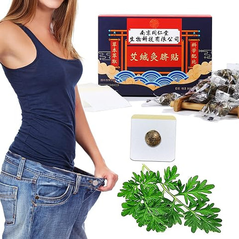 Juztec - Remédio Antigo Eficaz para Barriga Saudável – Adesivo de Artemísia para Umbigo, Patch de Losna para Umbigo, Pelotas de Ervas para Cintura de Mulheres e Homens