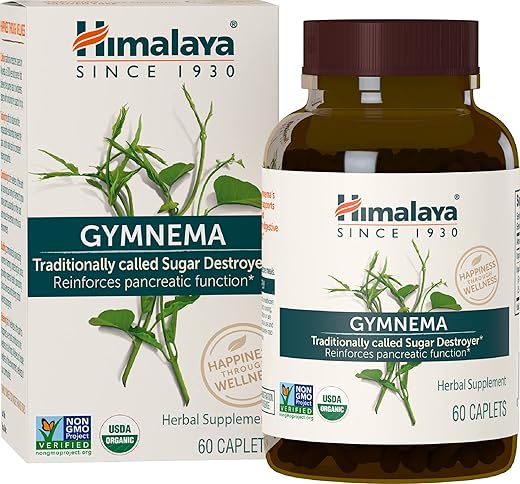 Orgânico Gymnema Herbal Supplement Certificado USDA Orgânico, Não-OGM, 700 mg, 60 Cápsulas à Base de Plantas, Fornecimento de 30 Dias - Himalaya