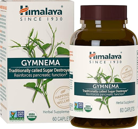 Orgânico Gymnema Herbal Supplement Certificado USDA Orgânico, Não-OGM, 700 mg, 60 Cápsulas à Base de Plantas, Fornecimento de 30 Dias - Himalaya