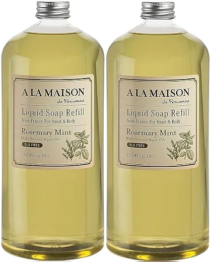 Recarga de Sabonete Líquido para as Mãos A LA MAISON, Alecrim e Hortelã – Lava Mãos Natural com Óleos Essenciais – Biodegradável, Vegano, Cruelty-Free, Sem Álcool