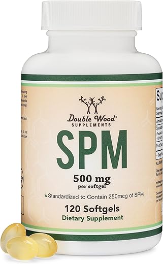Double Wood Supplements - SPM Max (Mediadores Especializados na Resolução Pro) 120 Softgels, 500mg (Único Produto Padronizado e Testado por Terceiros para Conter SPMs Ativos, Verifique o Painel de Informações do Suplemento) por [Nome da Marca]