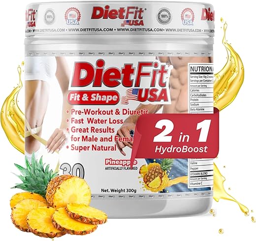 Dietfit USA - DIETFIT | Pré-Treino e Diurético 300g | Hydroboost 2 em 1 | Potencialize seu Treino