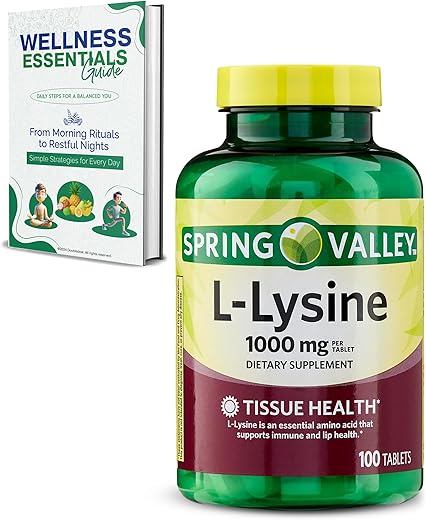 Generic - Lysine 1000mg | 100 Comprimidos | Suporte para Pele, Sistema Imunológico e Produção de Colágeno | Livre de Glúten | Suplemento Nutricional de Aminoácidos L-Lisina para