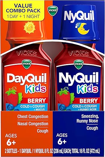 Kids DayQuil – Alívio para Crianças com Resfriado e Gripe – 120ml - Vicks