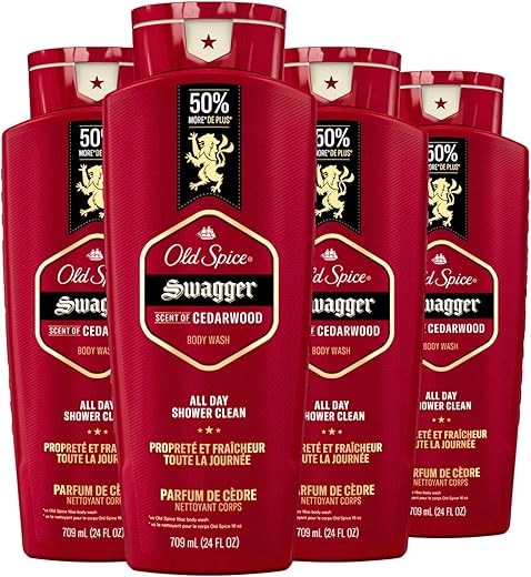 Swagger – Sabonete Líquido para Homens, Fragrância de Confiança, 710 ml (Pacote com 4 unidades) - Old Spice