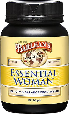 Barlean's - Barlean’s Essential Woman Cápsulas – Equilíbrio Hormonal para Mulheres, Linhaça, Óleo de Prímula