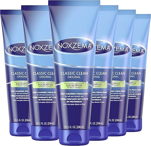 Creme de Limpeza Profunda Para uma pele saudável e macia Removedor de Sujeira, Maquiagem e Óleo 240ml 6 Unidades - Noxzema