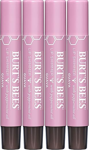 Burt's Bees - Conjunto Burt’s Bees Shimmer Lip Tint, Bastão de Bálsamo Labial Tintado, Hidratação Duradoura com Acabamento Brilhante Pigmentado de Origem Natural