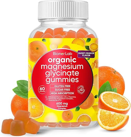 BionerLab - Gomas mastigáveis de Magnésio Glicinato (600mg) para Crianças – Marca: Primeiro Infância