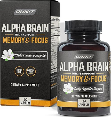 Alpha Brain – Suplemento Premium para o Cérebro, 30 Cápsulas, para Homens - ONNIT