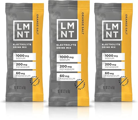 Drink LMNT - LMNT Keto Electrolyte Powder Packets | Hidratação Paleo em Pó | Sem Açúcar, Sem Ingredientes Artificiais | Sal de Laranja | 30 Pacotes em Stick
